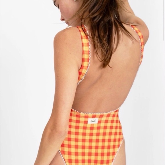 Oddli Plum Plaid One-Piece Swimsuit - Picture 5 of 5